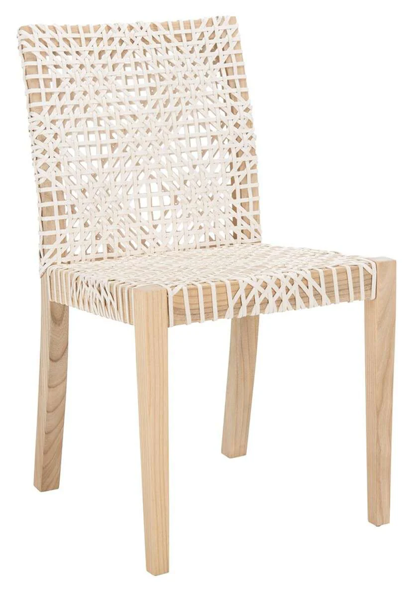 Safavieh Tyria Leather Dining Chair Set Of 2 - White - Image 3