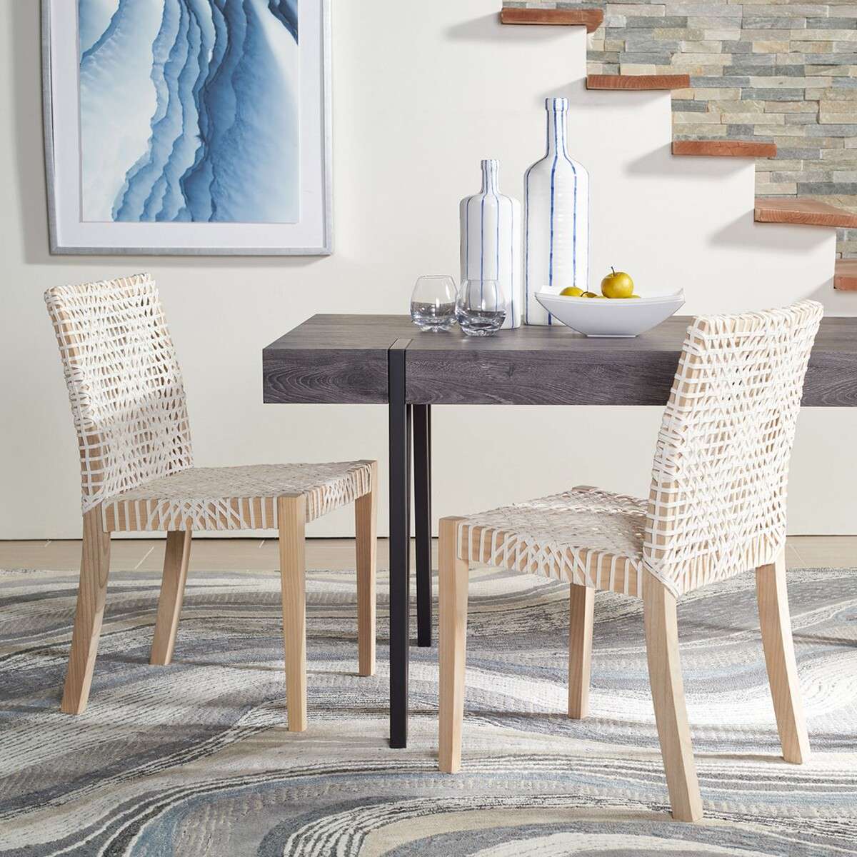 Safavieh Tyria Leather Dining Chair Set Of 2 - White - Image 4
