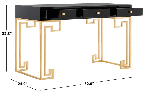 Safavieh Valeria Writing Desk - Black - Image 3
