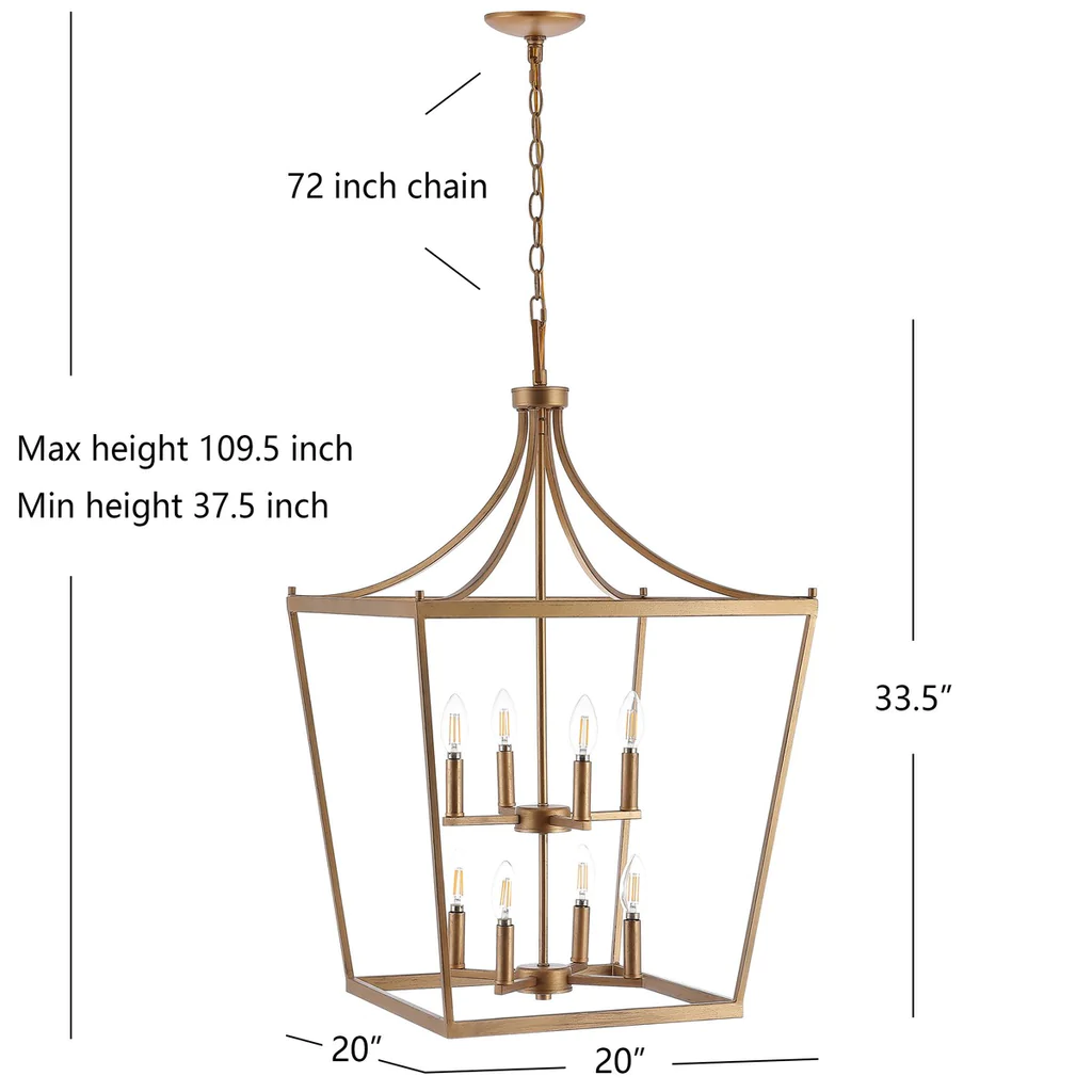 Safavieh Vallor 8Lt Pendant - Gold Painted - Image 5