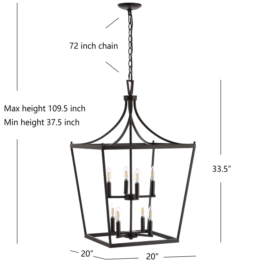 Safavieh Vallor 8Lt Pendant - Oil Rubbed Bronze (Black) - Image 4