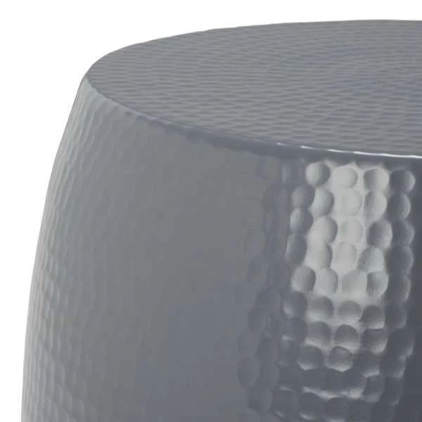 Safavieh Vanadium Round Hammered Stool - Dark Gray - Image 3