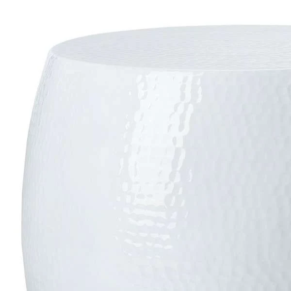 Safavieh Vanadium Round Hammered Stool - White - Image 3