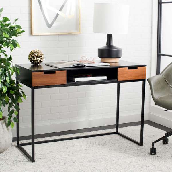 Safavieh Vance 2 Drawer 1 Shelf Desk - Brown - Image 4