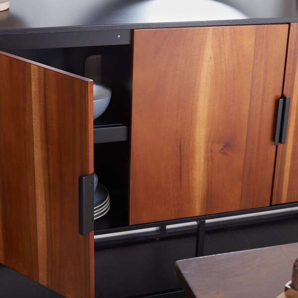 Safavieh Vance 3 Door 2 Shelf Sideboard - Brown - Image 2