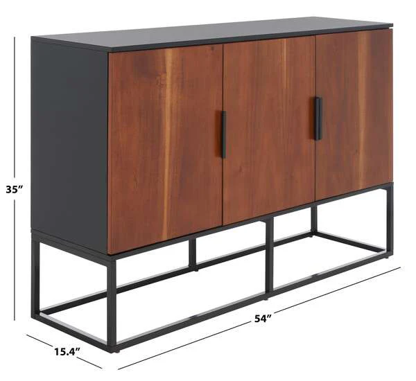 Safavieh Vance 3 Door 2 Shelf Sideboard - Brown - Image 3