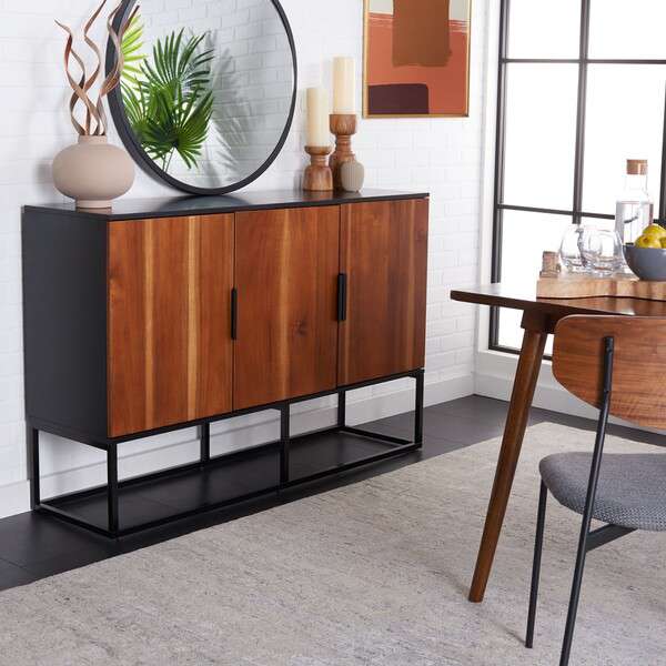 Safavieh Vance 3 Door 2 Shelf Sideboard - Brown - Image 4