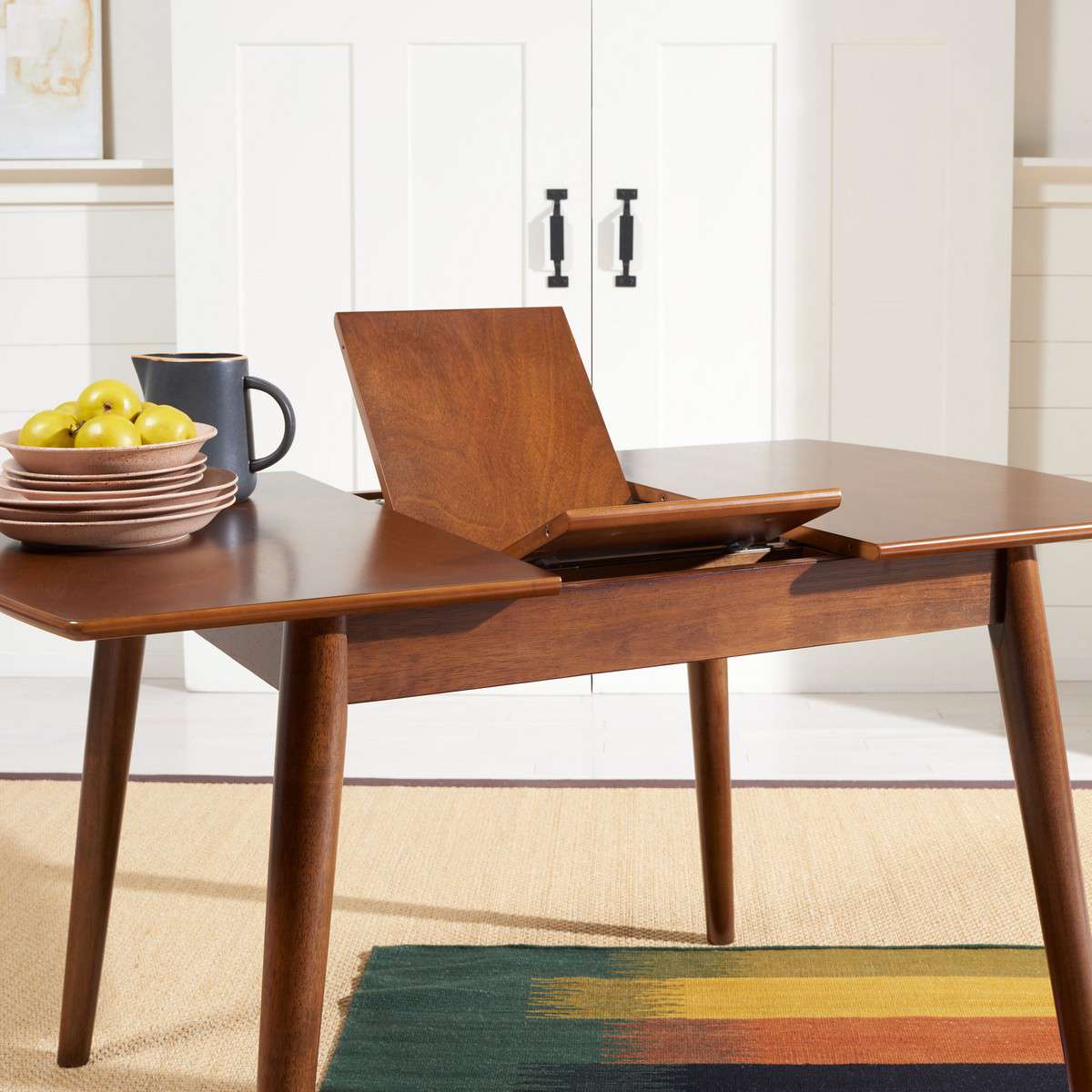 Safavieh Varda Manual Extension Dining Table - Walnut - Image 3