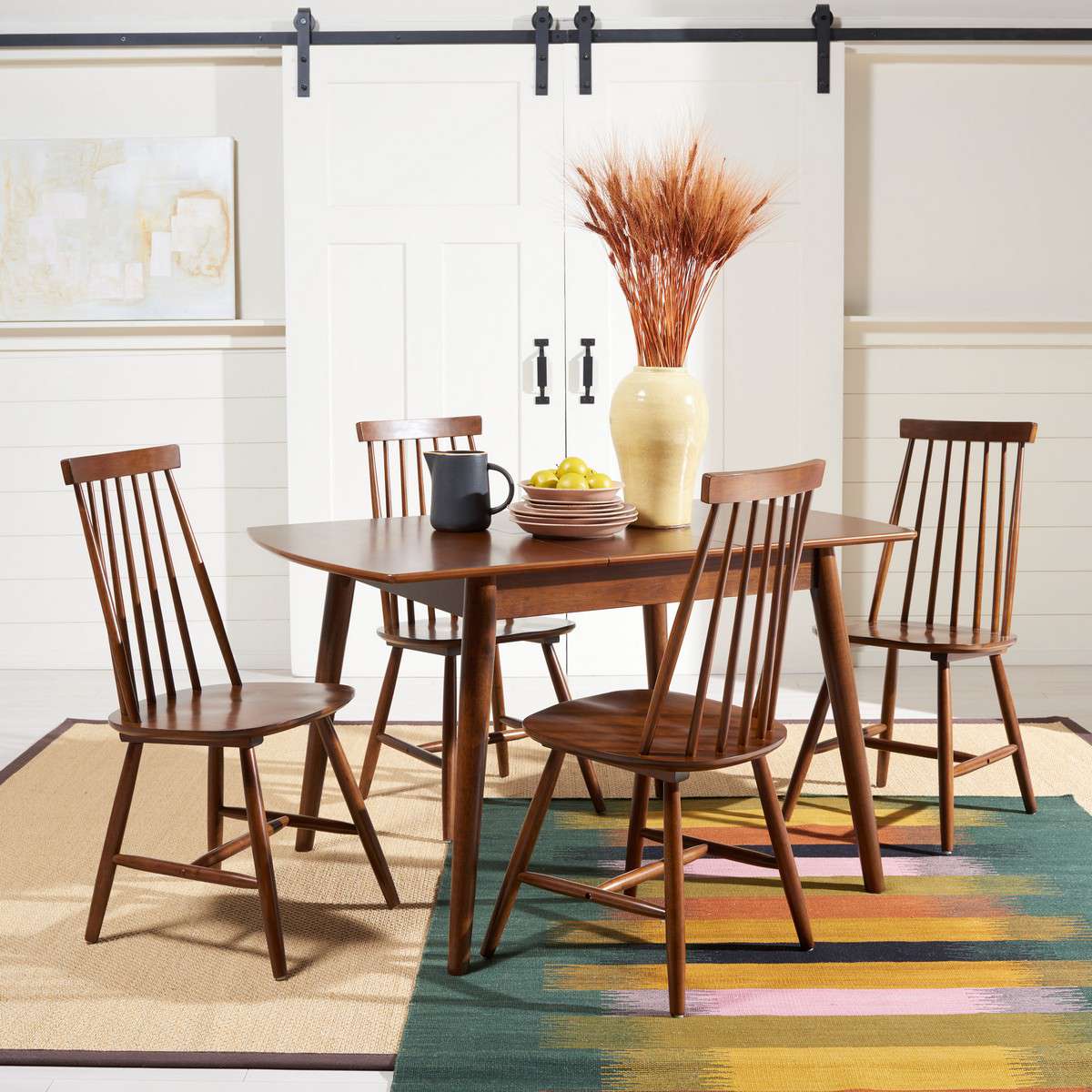 Safavieh Varda Manual Extension Dining Table - Walnut - Image 4