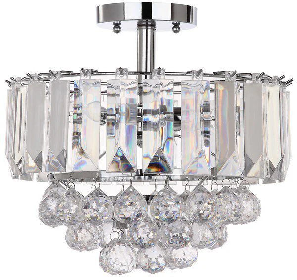 Safavieh Vaxcel 3 Lights Chrome Acrylic 13.5-Inch Dia Flush Mount - Chrome - Image 2