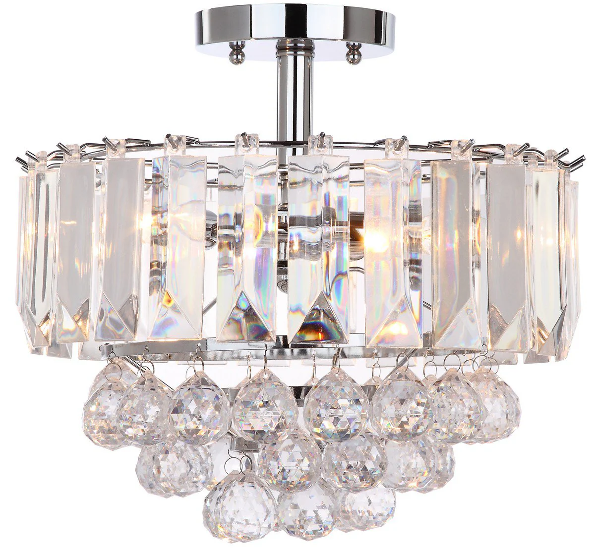 Safavieh Vaxcel 3 Lights Chrome Acrylic 13.5-Inch Dia Flush Mount - Chrome - Image 3
