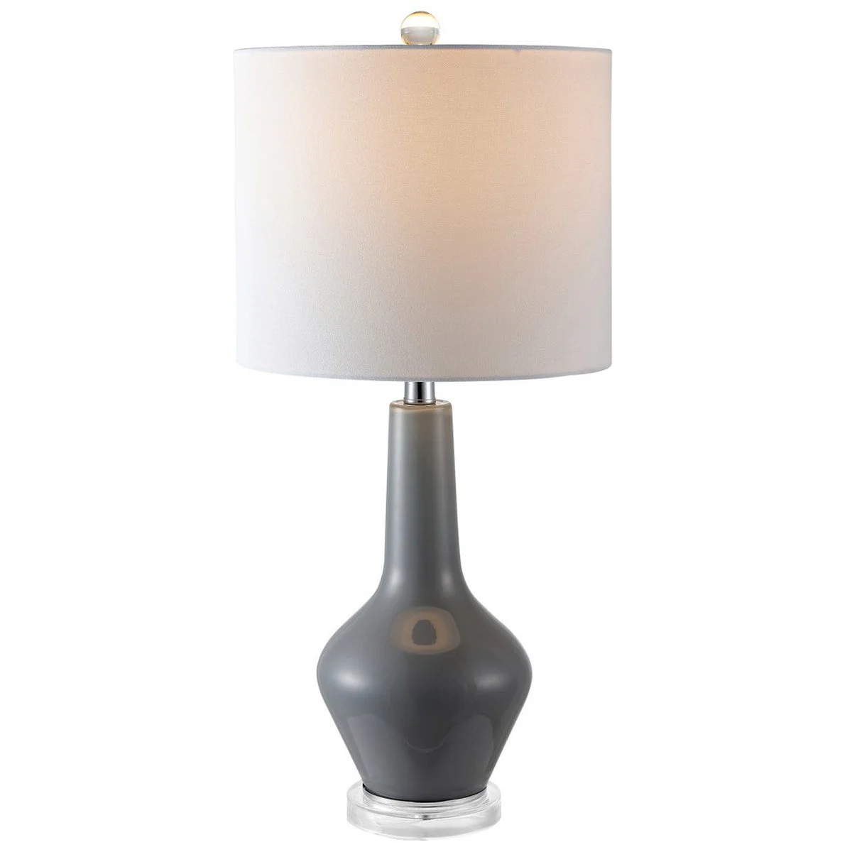 Safavieh Velor Table Lamp Set Of 2 - Smoked Grey Glass - Image 3