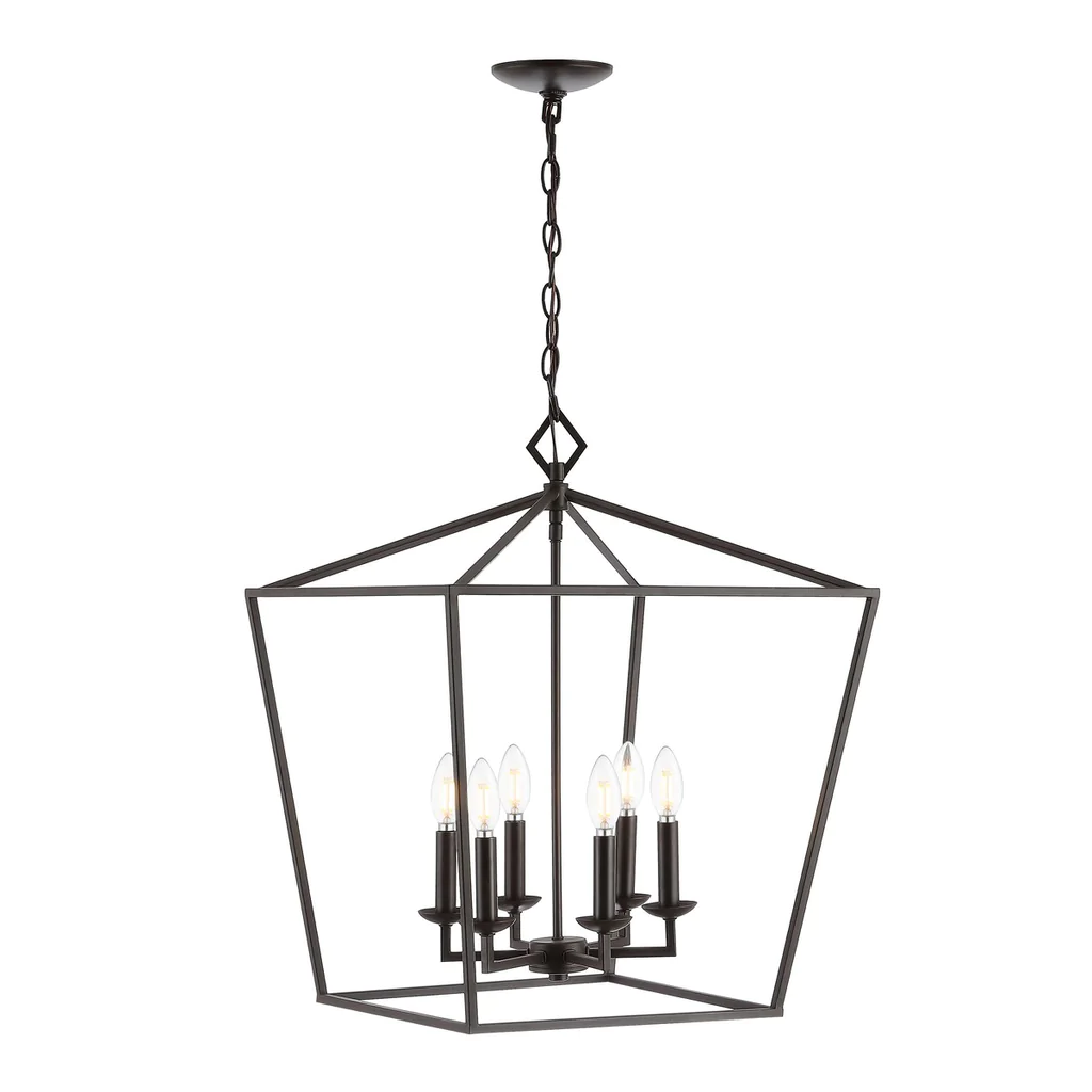 Safavieh Velsa 6Lt Pendant - Oil Rubbed Bronze (Black) - Image 2