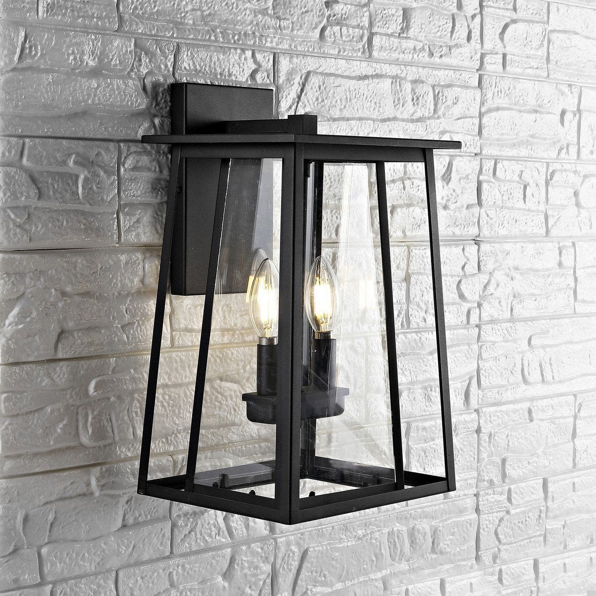 Safavieh Velza Outdoor Wall Lantern - Black - Image 3