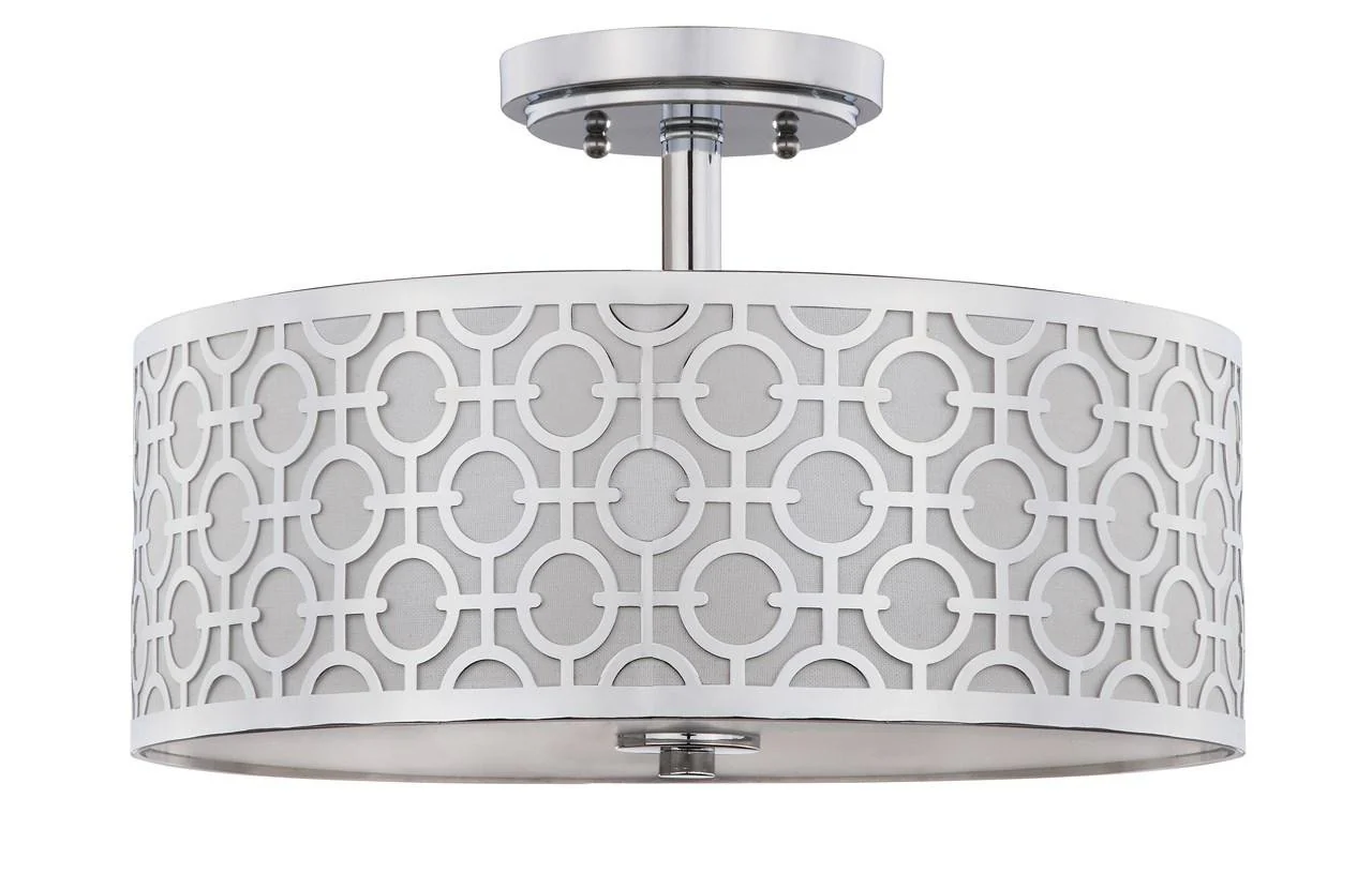 Safavieh Vera Chain-Link 3 Light 15.5-Inch Dia Chrome Flush Mount - Chrome - Image 2