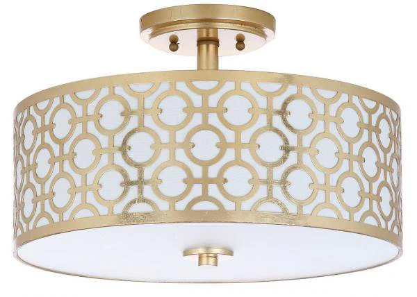 Safavieh Vera Chain-Link 3 Light 15.5-Inch Dia Gold Flush Mount - Gold - Image 2