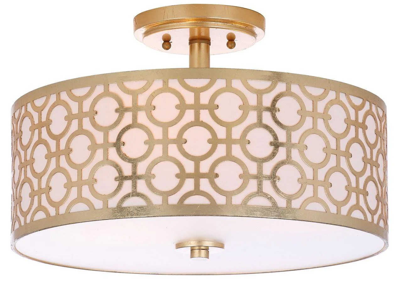 Safavieh Vera Chain-Link 3 Light 15.5-Inch Dia Gold Flush Mount - Gold - Image 3
