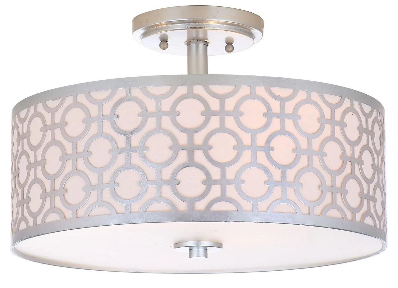 Safavieh Vera Chain-Link 3 Light 15.5-Inch Dia Silver Flush Mount - Silver - Image 3