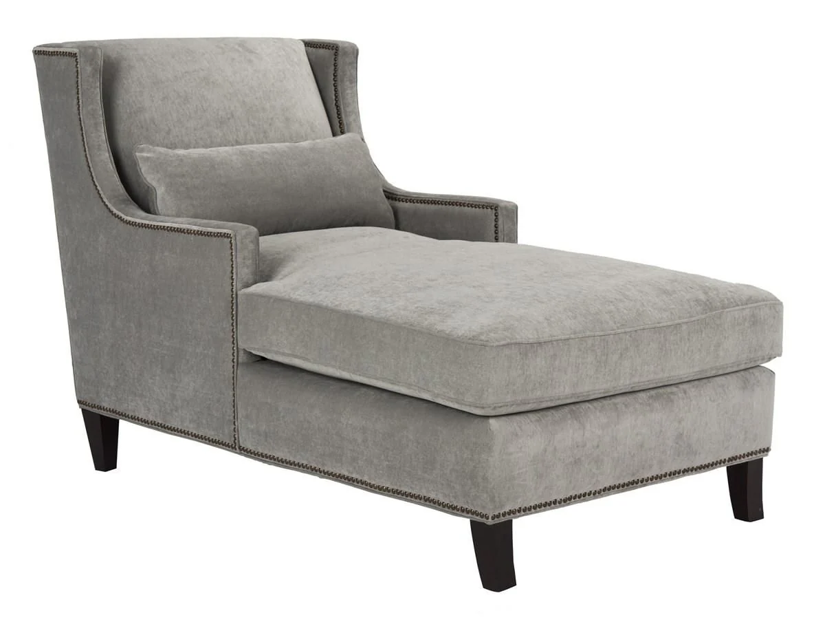 Safavieh Vitali Studded Chaise - Gray - Image 3
