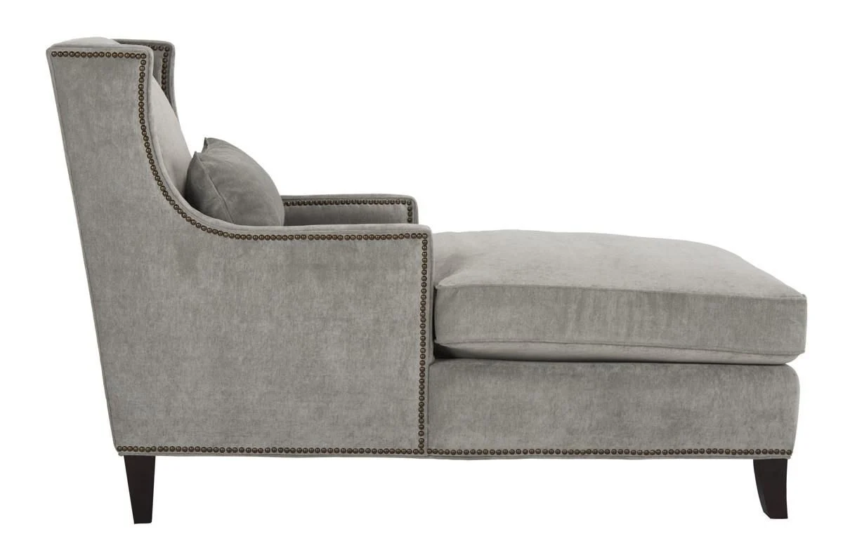 Safavieh Vitali Studded Chaise - Gray - Image 4
