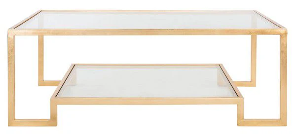 Safavieh Vivian Gold Leaf Coffee Table - Gold - Image 2