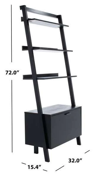 Safavieh Vlad 3 Shelf 1 Door Etagere - Black - Image 3