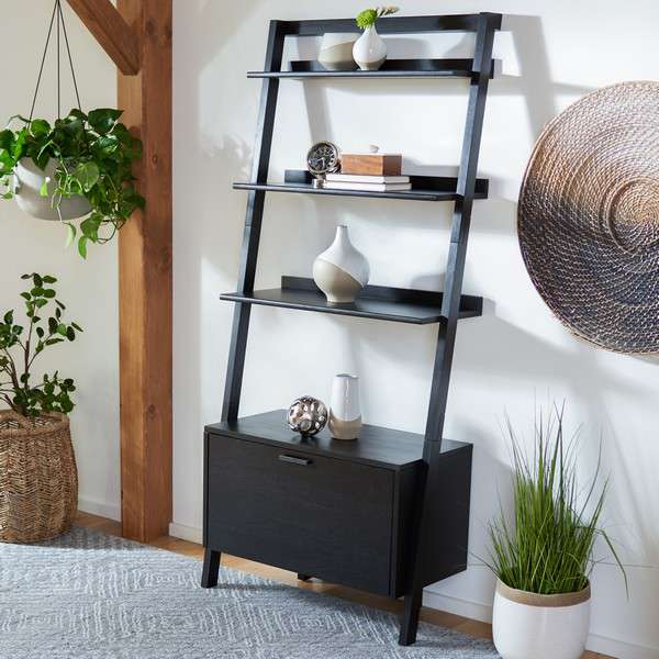 Safavieh Vlad 3 Shelf 1 Door Etagere - Black - Image 4