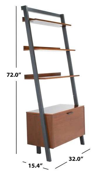Safavieh Vlad 3 Shelf 1 Door Etagere - Honey Brown - Image 3