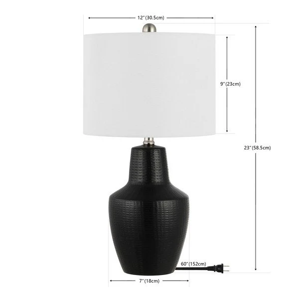 Safavieh Voetta, 23 Inch, Black, Ceramic Table Lamp - Black - Image 3