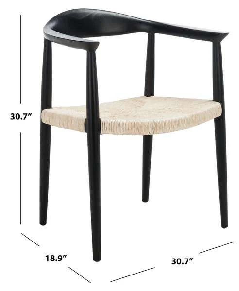 Safavieh Volta Foc Twist Accent Chair - Black Sungkai - Image 3