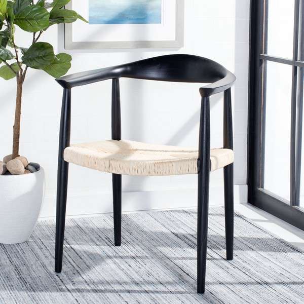 Safavieh Volta Foc Twist Accent Chair - Black Sungkai - Image 4