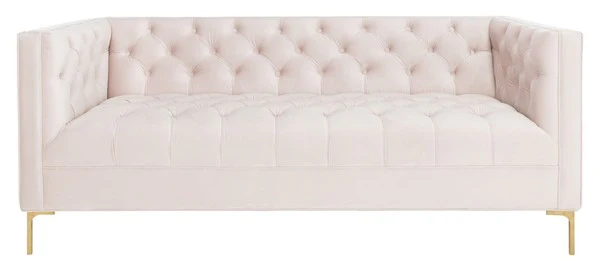 Safavieh Vydia Tufted Velvet Sofa - Blush - Image 2