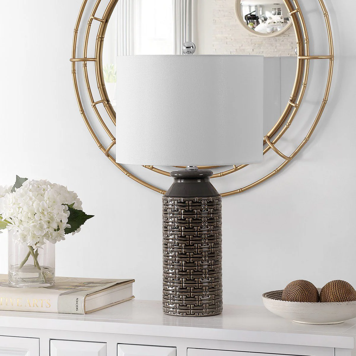 Safavieh Waldina Ceramic Table Lamp - Grey - Image 3