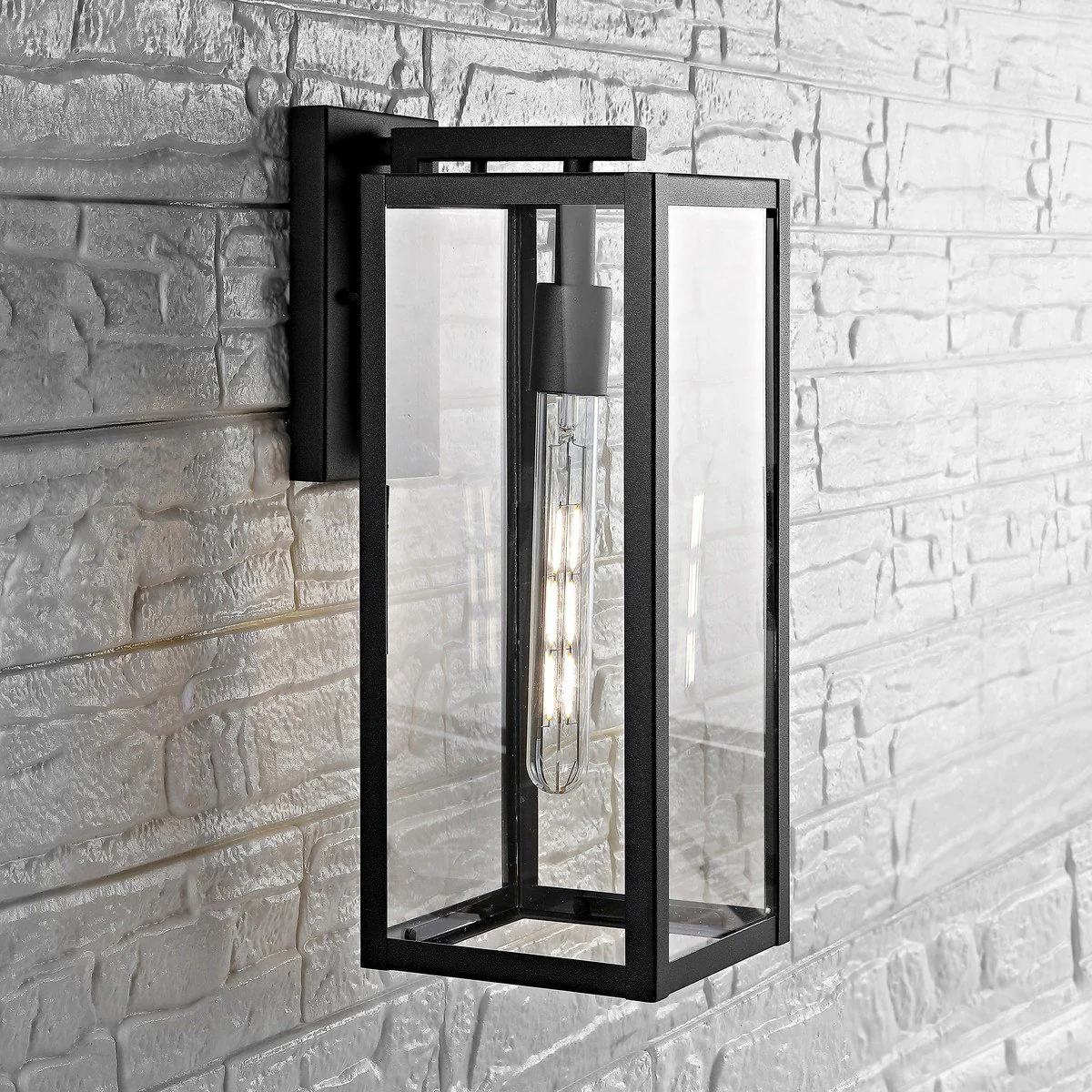 Safavieh Welson Outdoor Wall Lantern - Black - Image 3