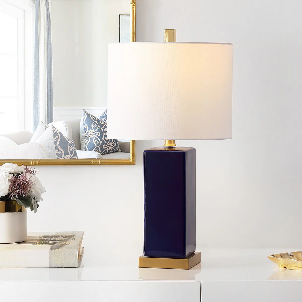 Safavieh Wendi Ceramic Table Lamp - Navy - Image 3