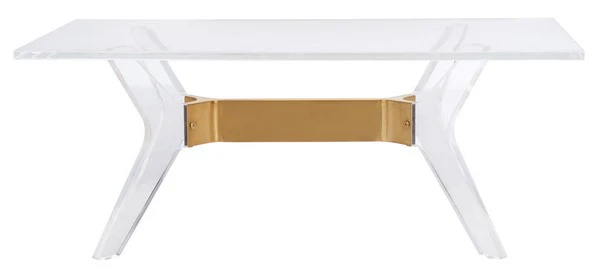 Safavieh Werner Acrylic Coffee Table - Brass - Image 2