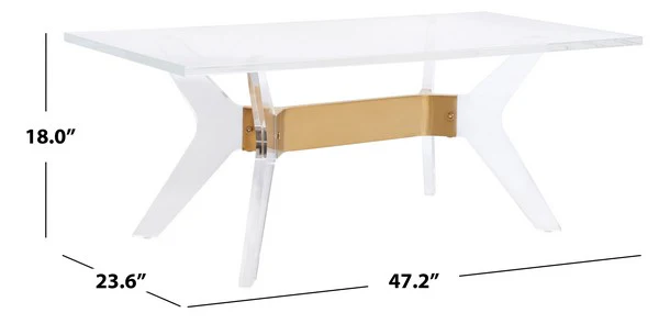 Safavieh Werner Acrylic Coffee Table - Brass - Image 3