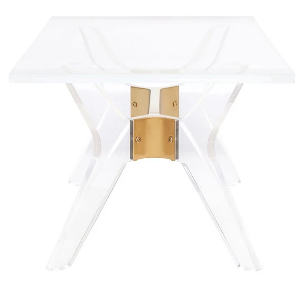 Safavieh Werner Acrylic Coffee Table - Brass - Image 4