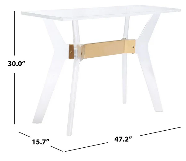 Safavieh Werner Acrylic Console Table - Brass - Image 4