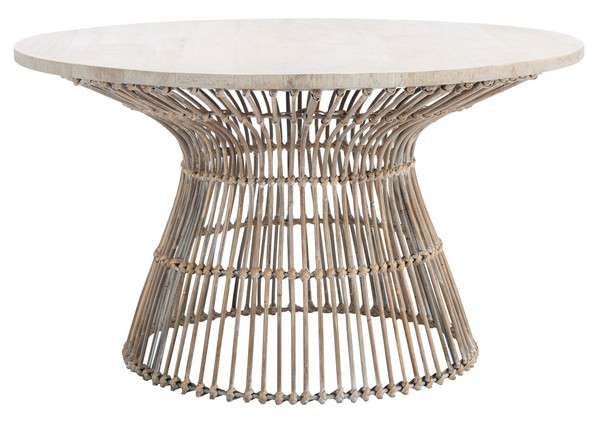 Safavieh Whent Round Coffee Table - Gray White Wash - Image 2