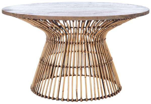Safavieh Whent Round Coffee Table - Honey Brown Wash - Image 2