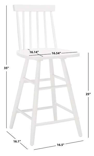 Safavieh May Wood Counter Stool - White - Image 4