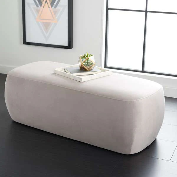 Safavieh Whitley Rectangular Ottoman - Greige - Image 4