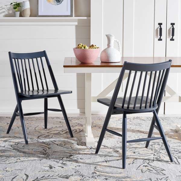 Safavieh Wren 19"H Spindle Dining Chair Set Of 2 - Dark Gray - Image 4