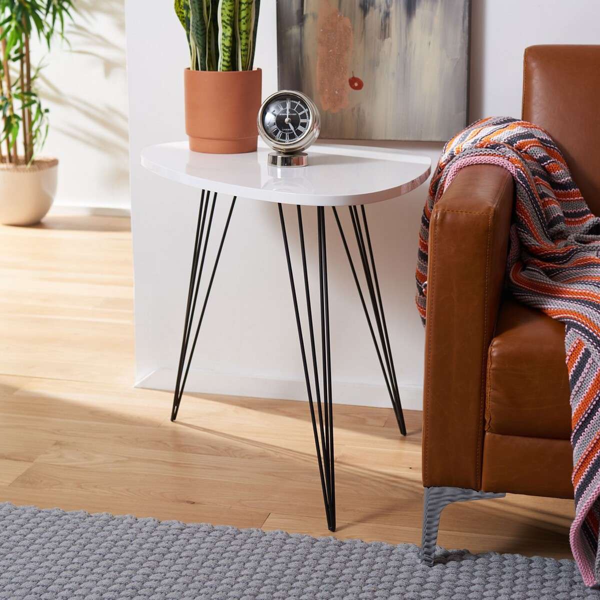 Safavieh Wynton Retro Mid Century Lacquer End Table - White - Image 3