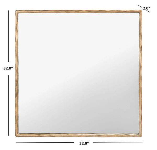 Safavieh Yvette Square Metal Mirror - Brass - Image 3
