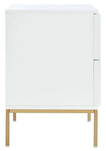 Safavieh Zadie 2 Drawer Rattan Nightstand - White With Natural Rattan - Image 3