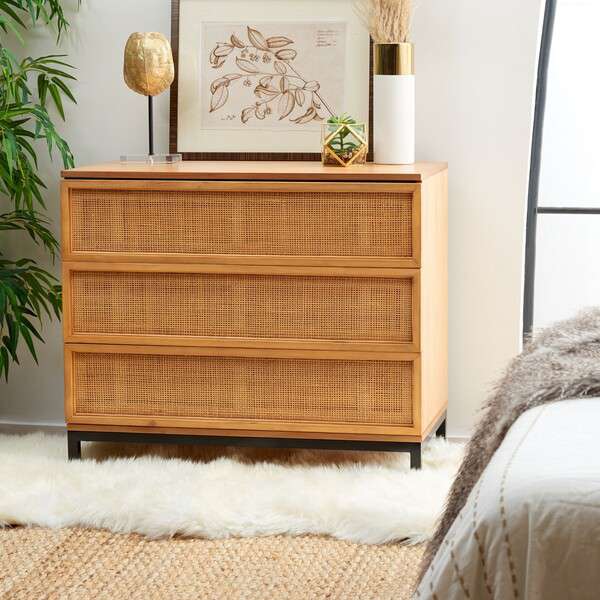 Safavieh Zadie 3 Drawer Rattan Chest - Natural With Natural Rattan - Image 4