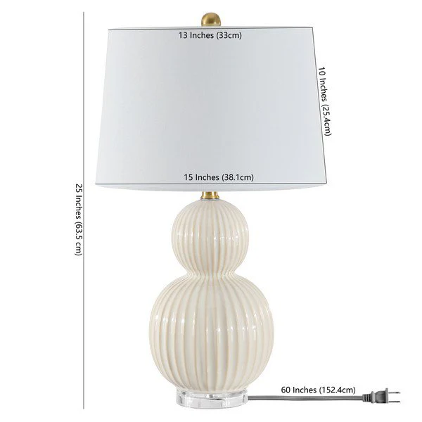 Safavieh Zarren, 25 Inch, Ivory, Ceramic Table Lamp - Ivory - Image 3