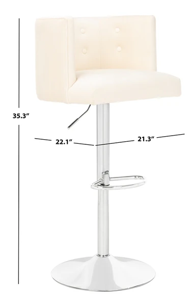 Safavieh Zayna AdjusTable Barstool - Creme - Image 3